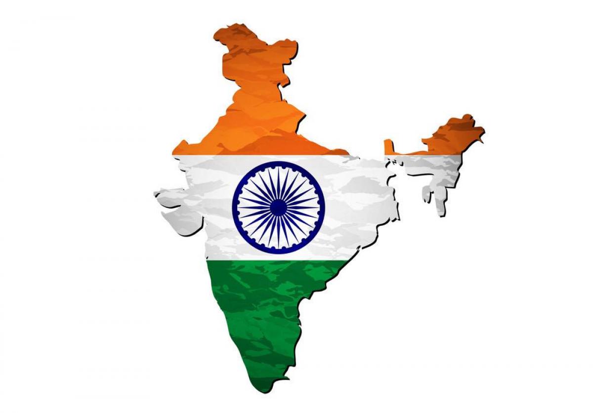 Mapa de la bandera de la India