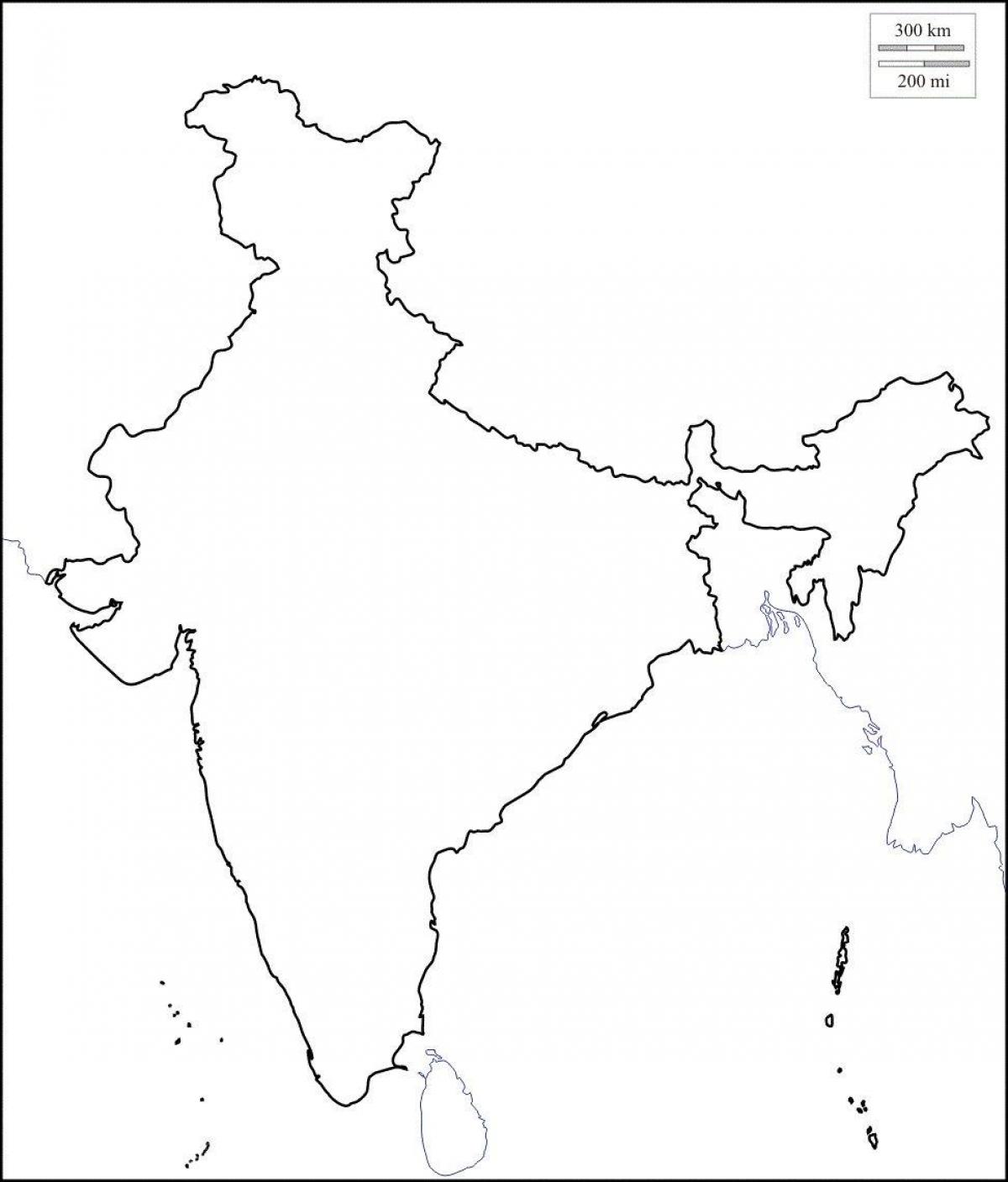 Mapa de la India vacío